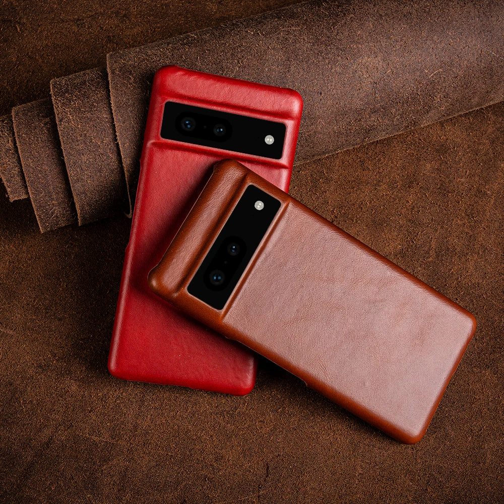 Oil Wax Full Grain Genuine Leather Google Case - DealJustDeal