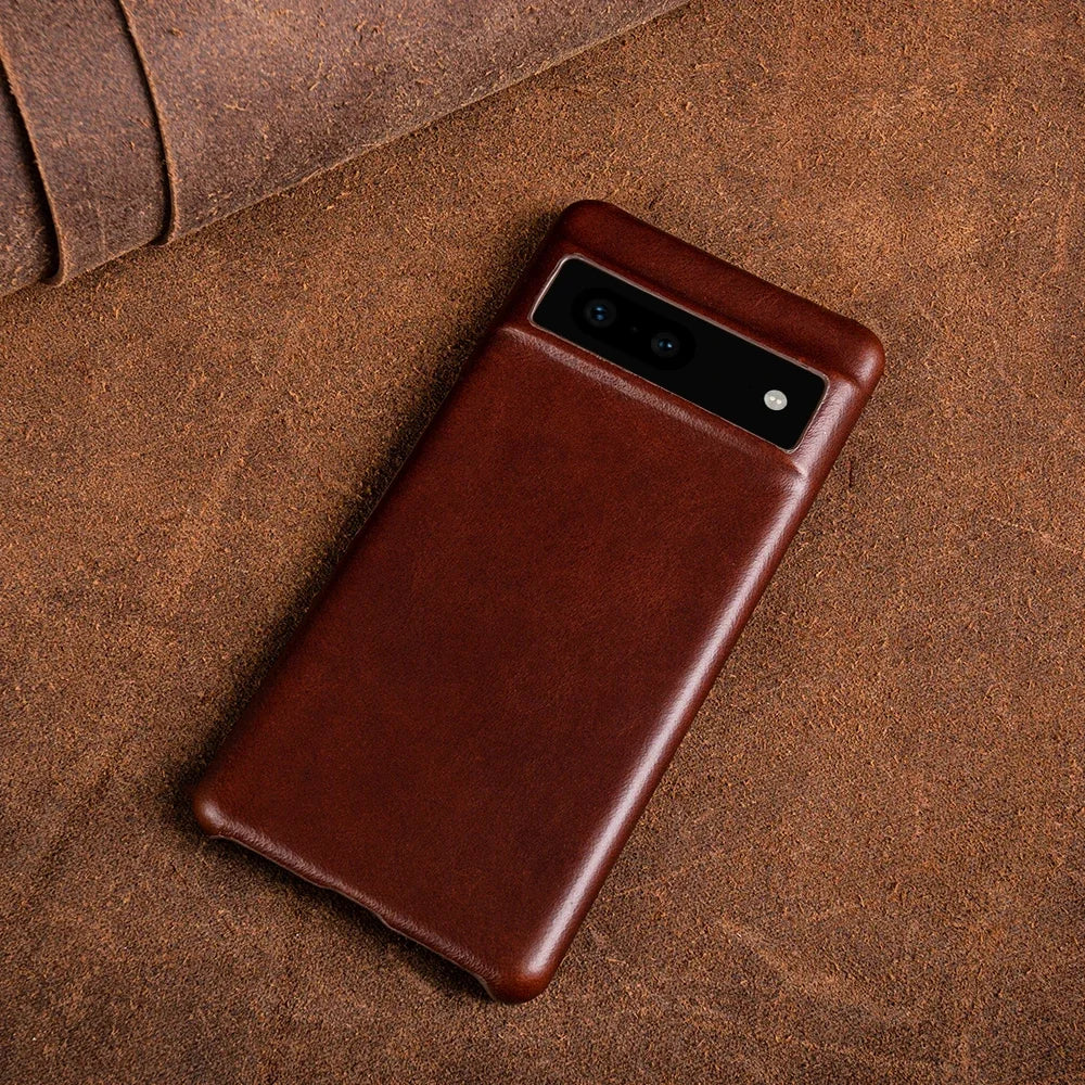 Oil Wax Full Grain Genuine Leather Google Case - DealJustDeal
