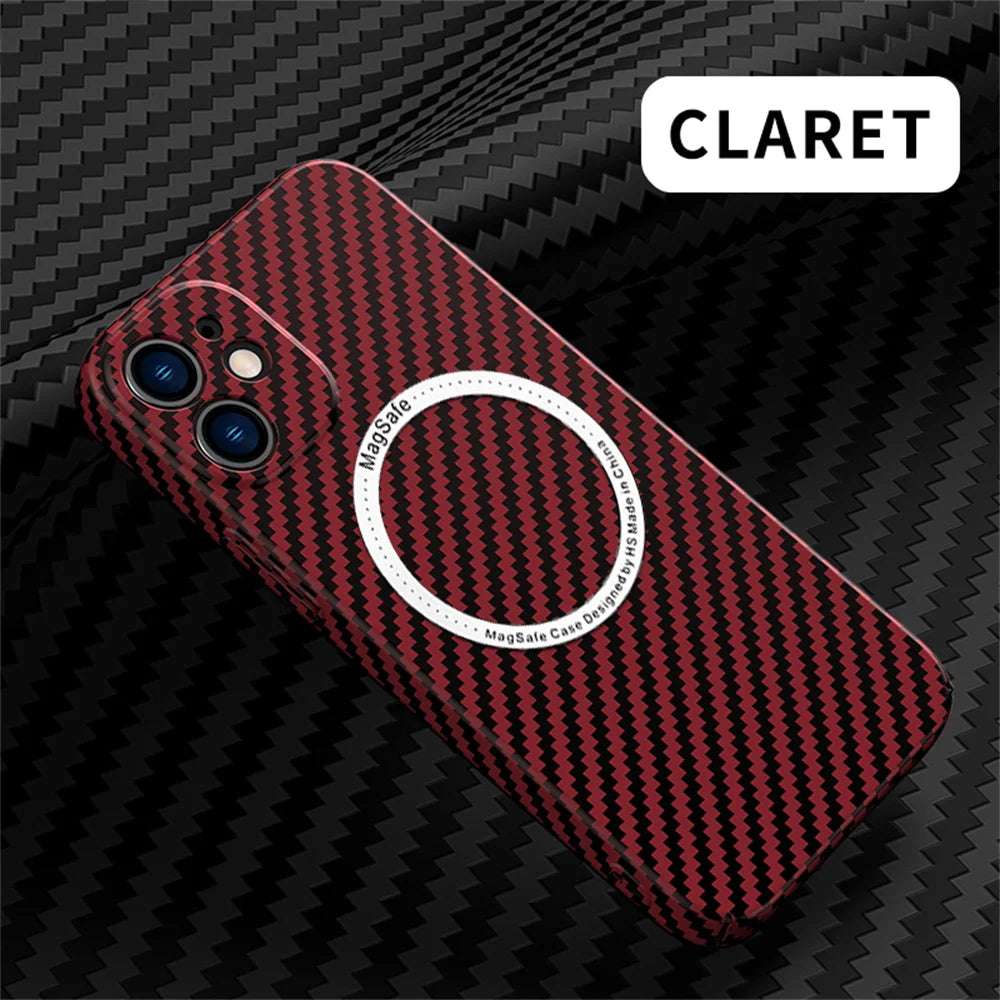 Carbon Fiber Pattern Magsafe Magnetic iPhone Case - DealJustDeal