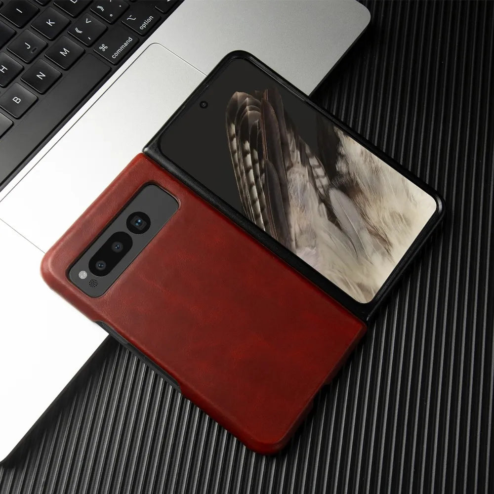 Anti-Scratch Oil Wax Genuine Leather Google Case - DealJustDeal