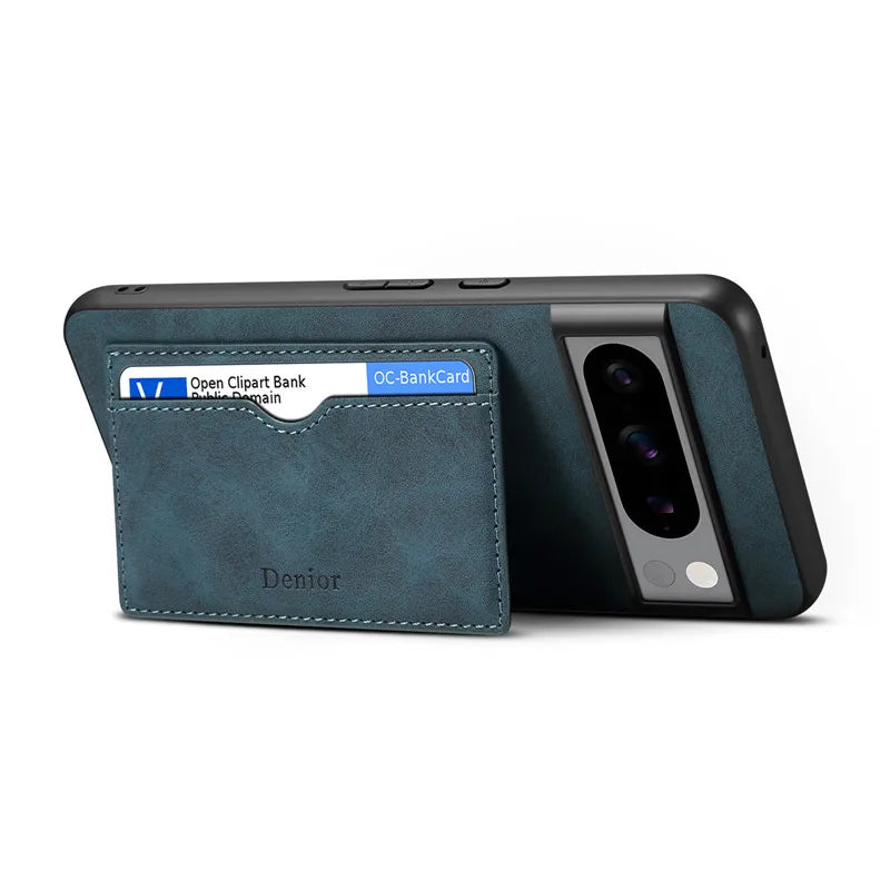 Magnetic Leather Card Holder Wallet Google Case - DealJustDeal