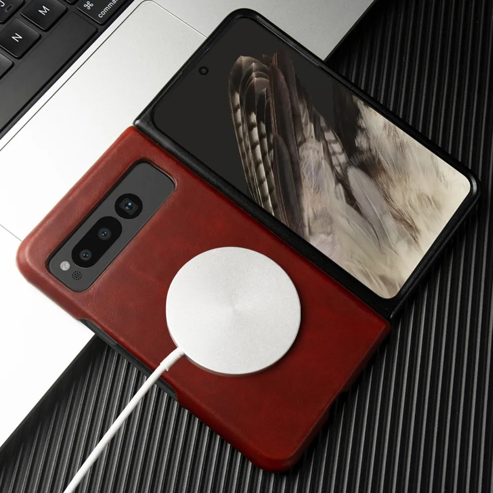 Anti-Scratch Oil Wax Genuine Leather Google Case - DealJustDeal
