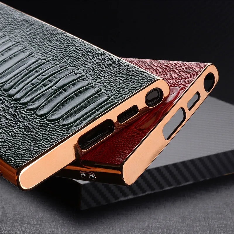 Ostrich Foot Pattern Genuine Leather Galaxy S Case - DealJustDeal