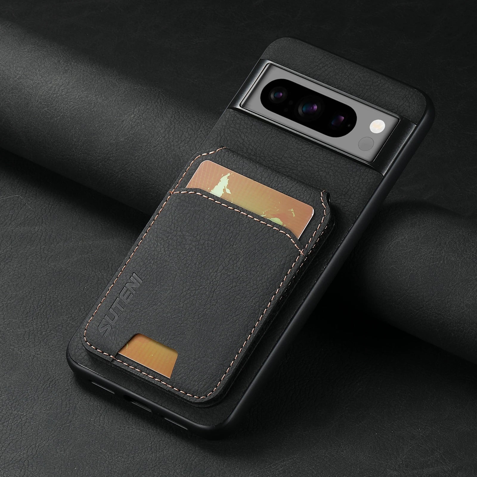 Leather Wallet Card Slot Magnetic Google Case - DealJustDeal