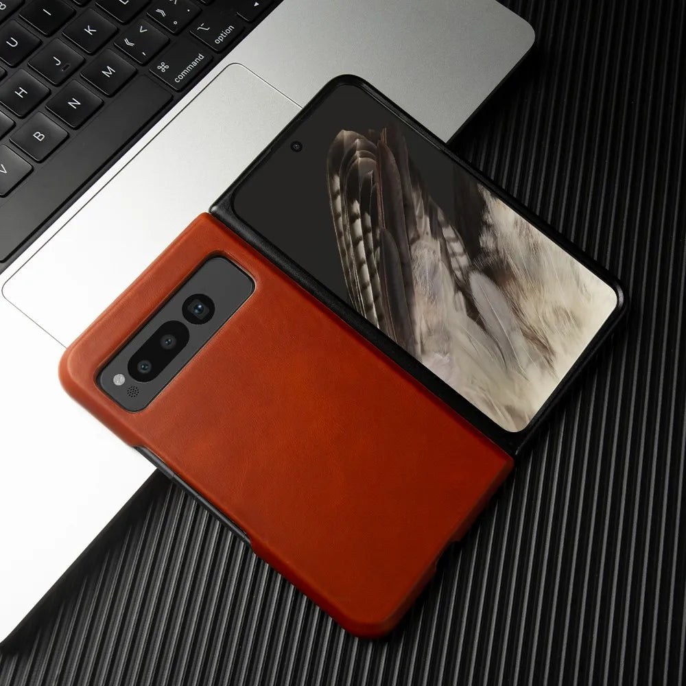 Anti-Scratch Oil Wax Genuine Leather Google Case - DealJustDeal