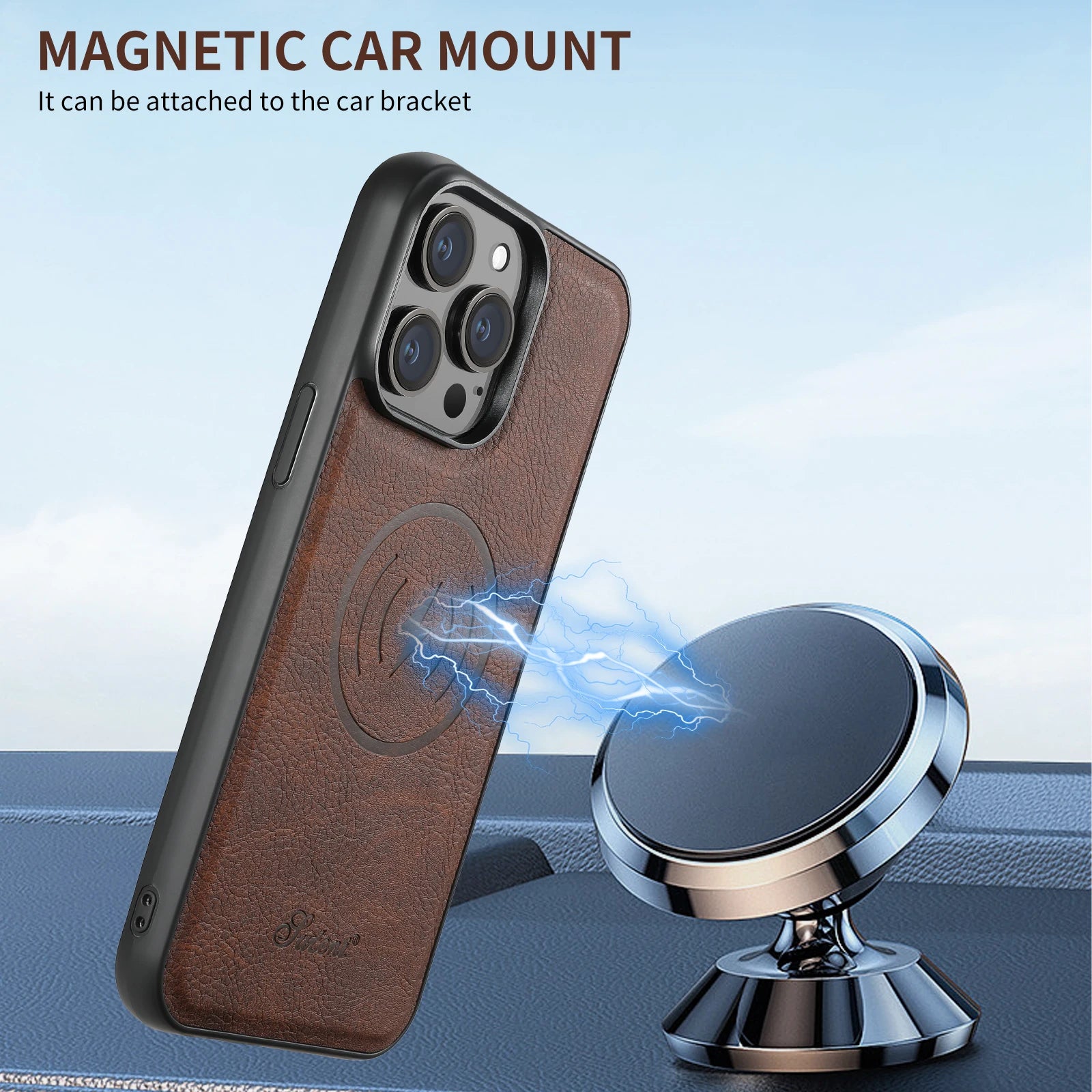 Magnetic MagSafe Card Pocket Leather Galaxy S Case - DealJustDeal