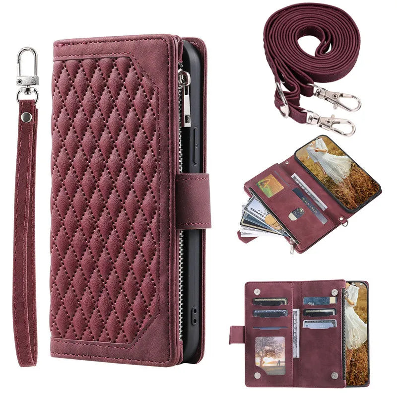 Long Lanyard Magnetic Flip Leather iPhone Case - DealJustDeal