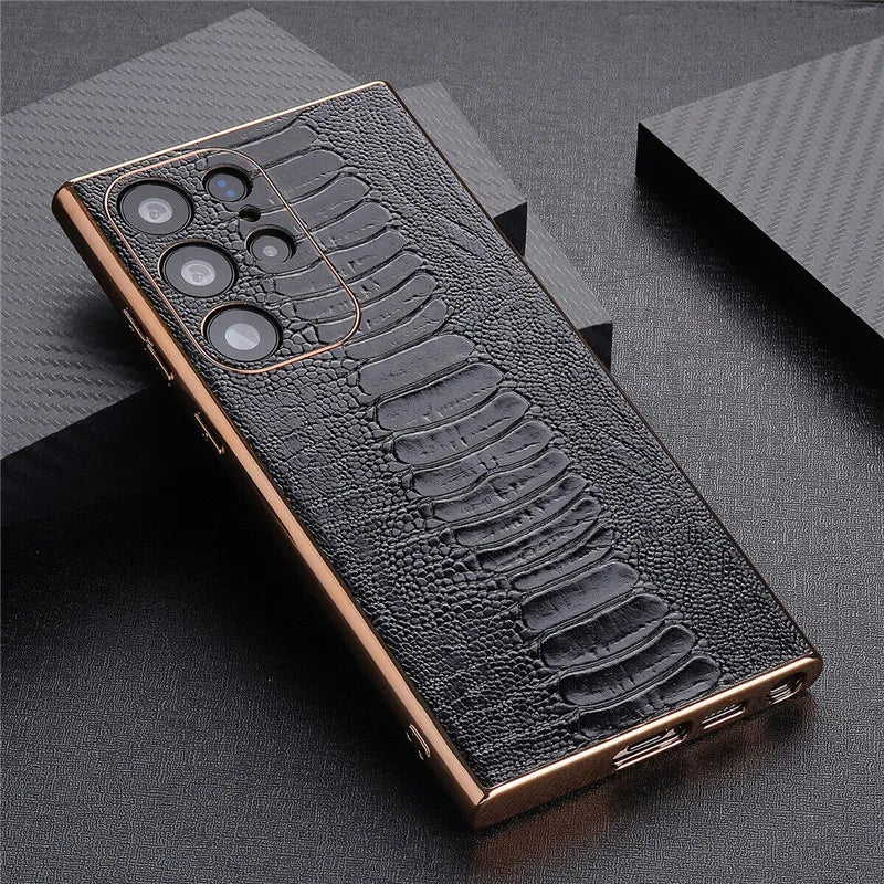 Ostrich Foot Pattern Genuine Leather Galaxy S Case - DealJustDeal