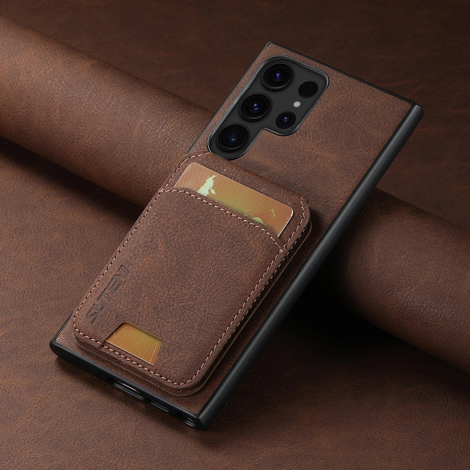 Leather Wallet Card Holder Galaxy Note and S Case - DealJustDeal
