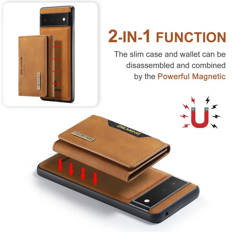 Magnetic Flip Wallet Card Leather Google Case - DealJustDeal