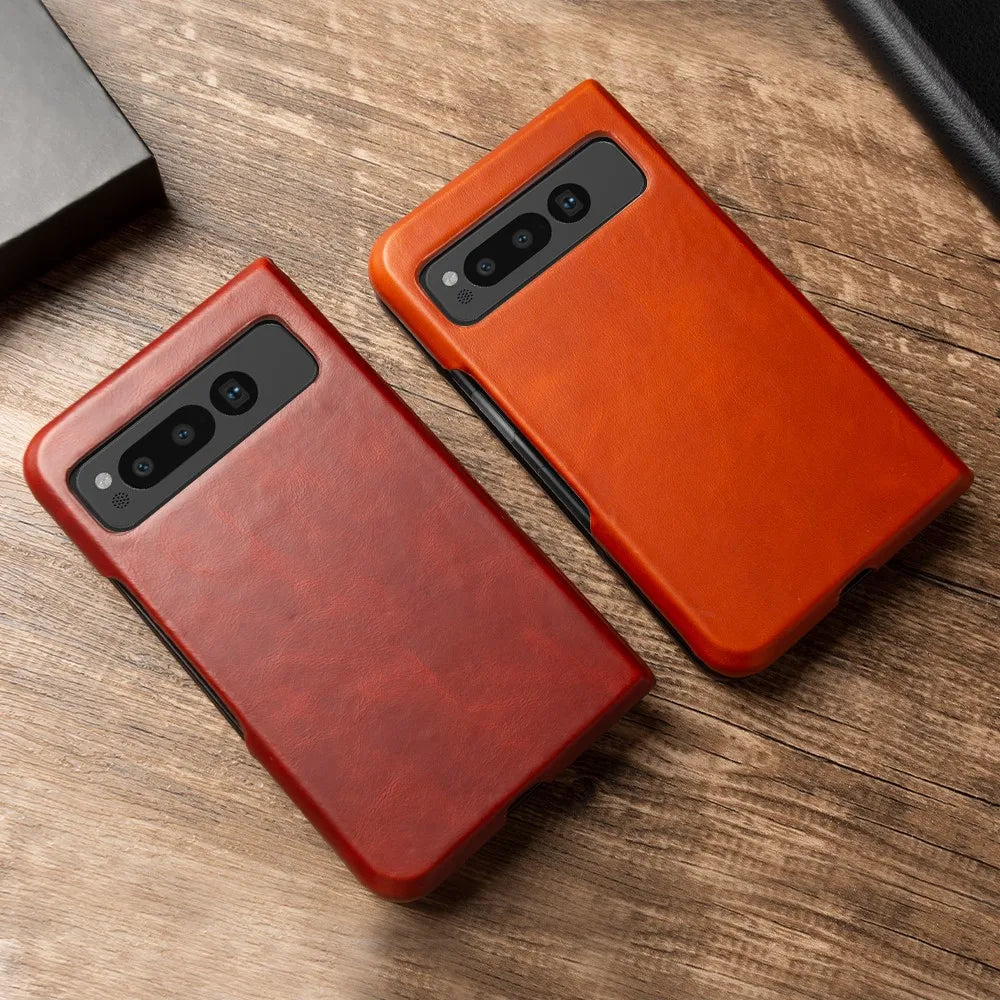Anti-Scratch Oil Wax Genuine Leather Google Case - DealJustDeal