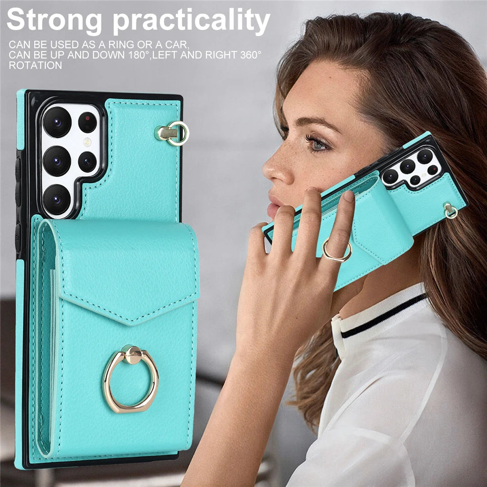 Card Pocket Wallet Leather Galaxy A and Note Case - DealJustDeal