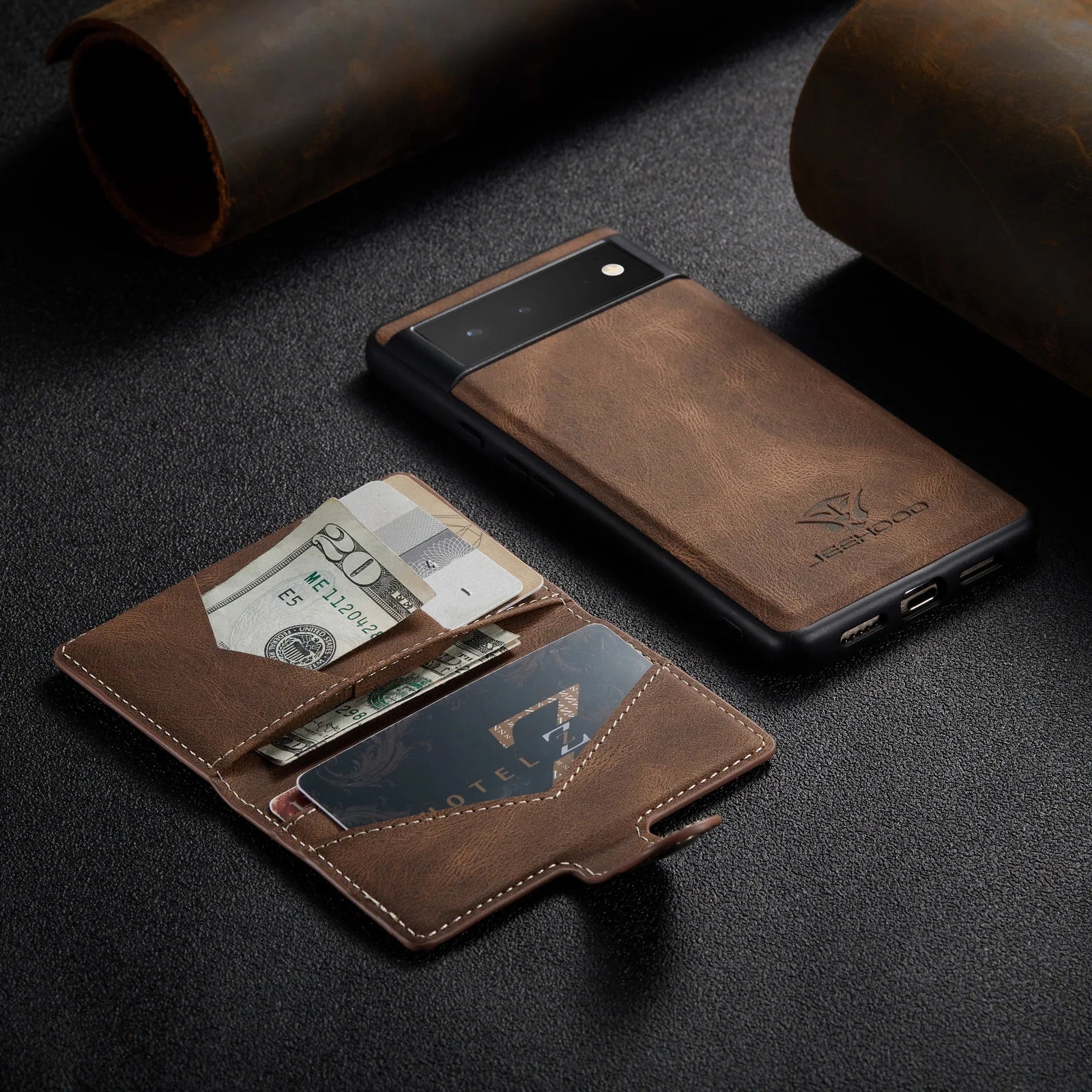 Wallet Card Pocket Magnetic Leather Google case - DealJustDeal