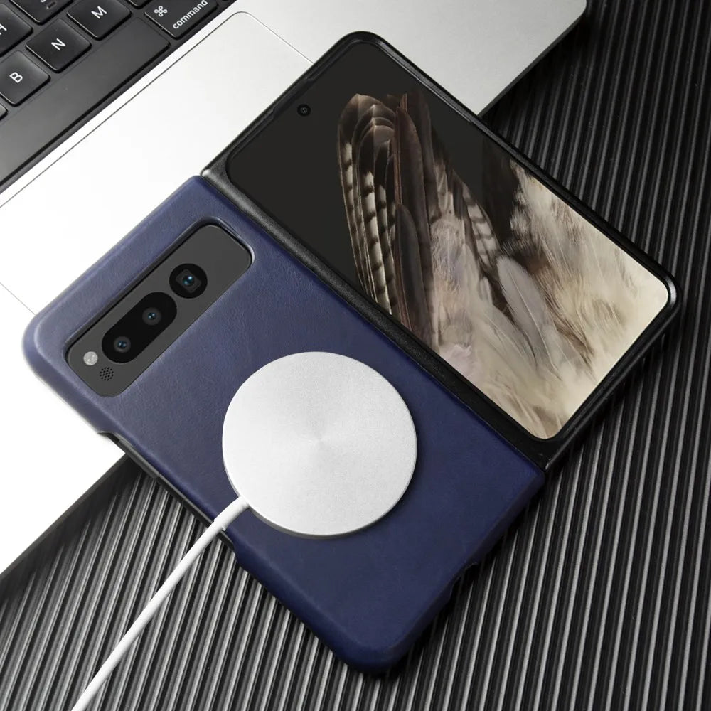 Anti-Scratch Oil Wax Genuine Leather Google Case - DealJustDeal