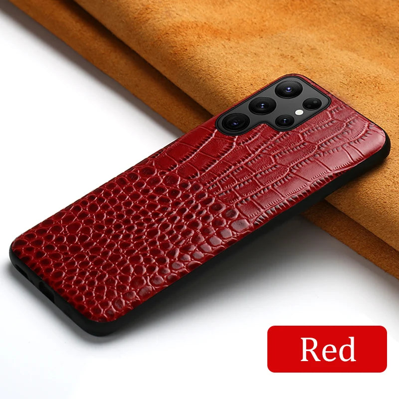 Wireless charging Anti-Glare Genuine Leather Galaxy A, Note and S Case - DealJustDeal