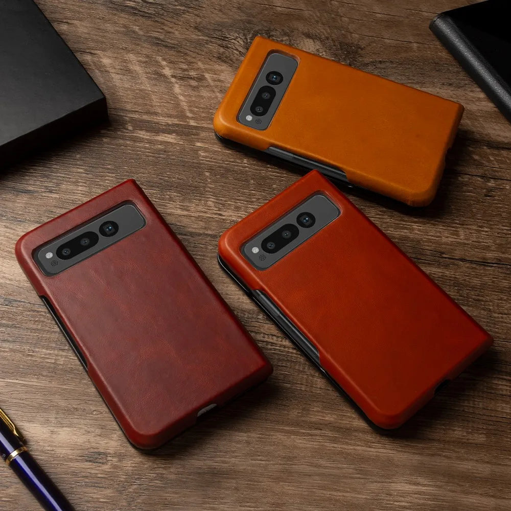 Anti-Scratch Oil Wax Genuine Leather Google Case - DealJustDeal