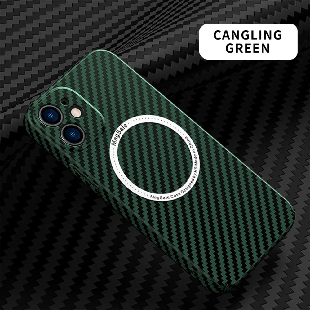 Carbon Fiber Pattern Magsafe Magnetic iPhone Case - DealJustDeal