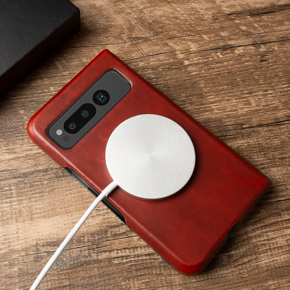 Anti-Scratch Oil Wax Genuine Leather Google Case - DealJustDeal