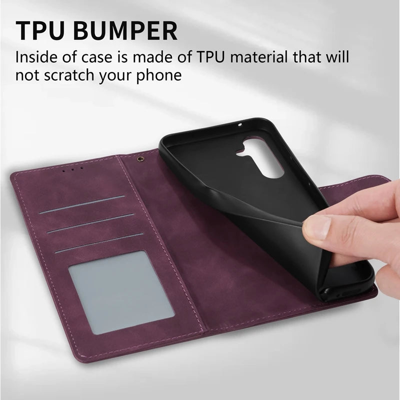 Wallet Card Slot Holder Magnetic Flip Leather Galaxy S Case - DealJustDeal