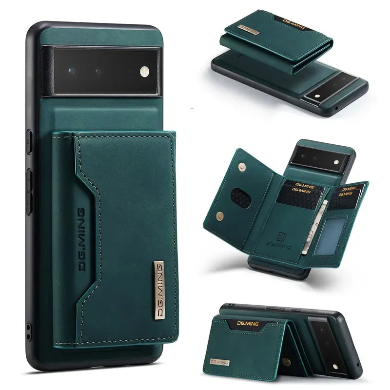 Magnetic Flip Wallet Card Leather Google Case - DealJustDeal