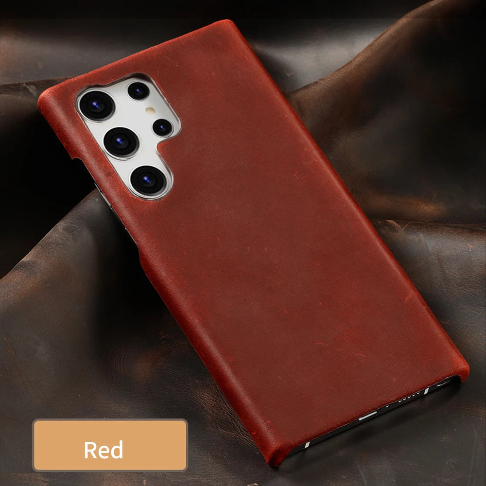 Cowhide Genuine PULL-UP Leather Galaxy S Case - DealJustDeal