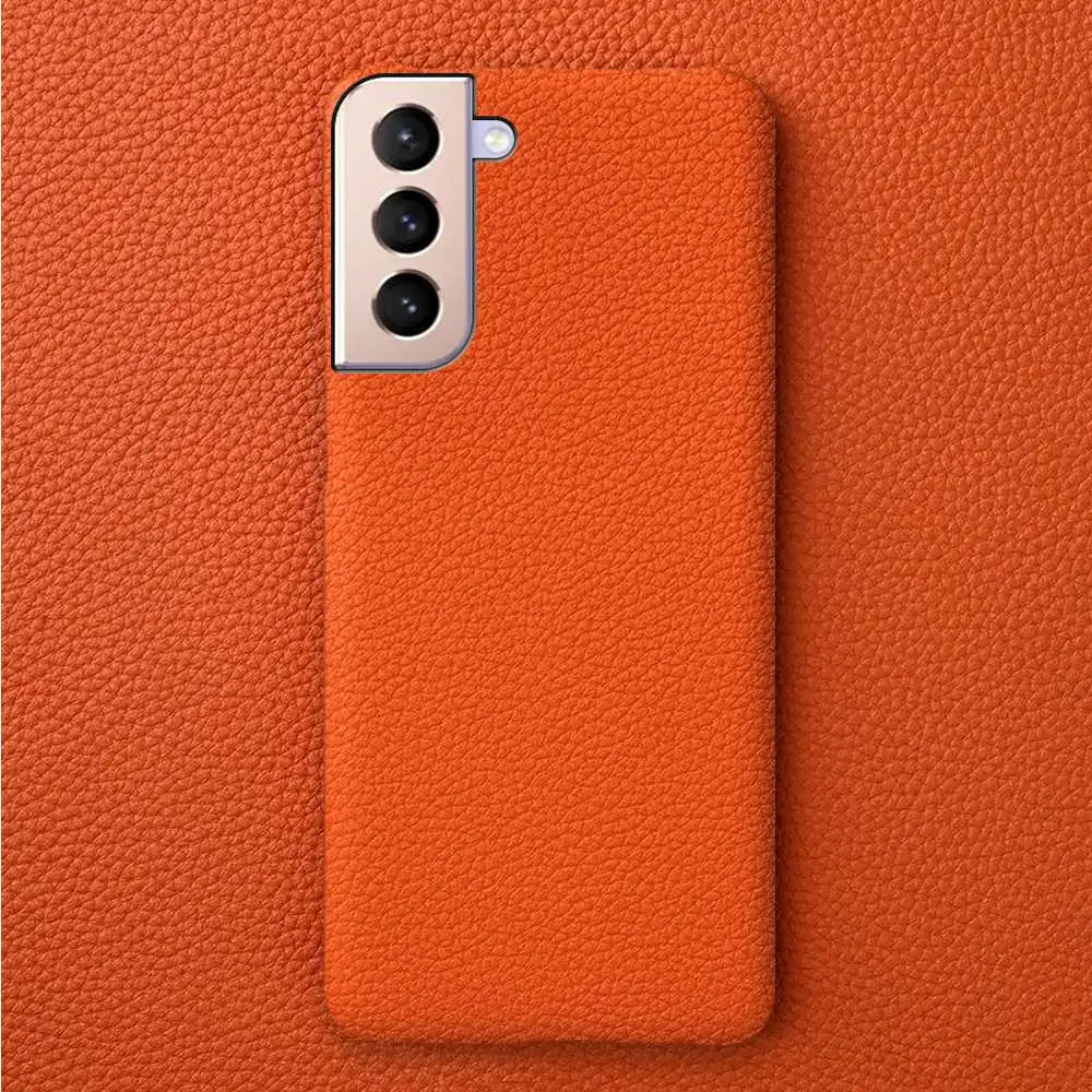 Litchi Texture Half-wrapped Genuine Leather Galaxy S Case - DealJustDeal