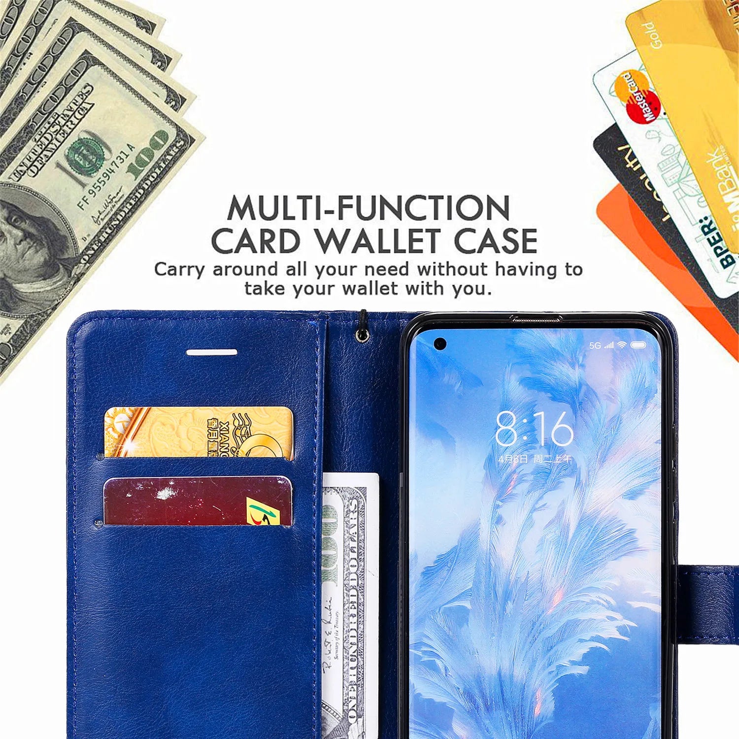 Card Slots Wallet Holder Stand Leather iPhone Case - DealJustDeal