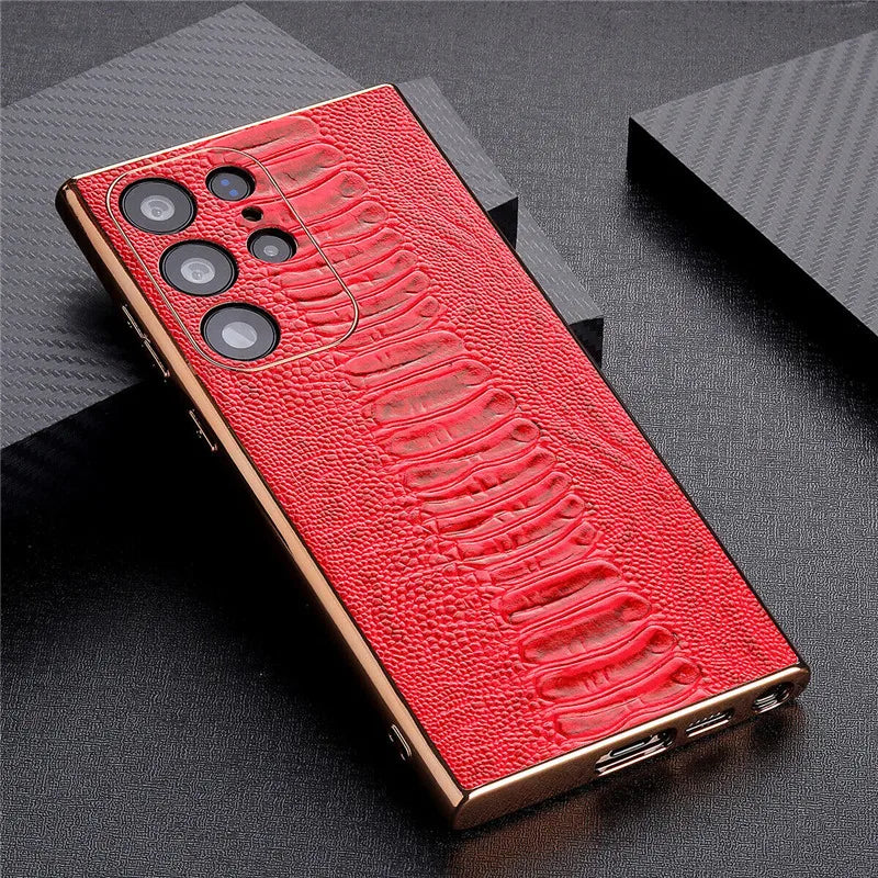 Ostrich Foot Pattern Genuine Leather Galaxy S Case - DealJustDeal