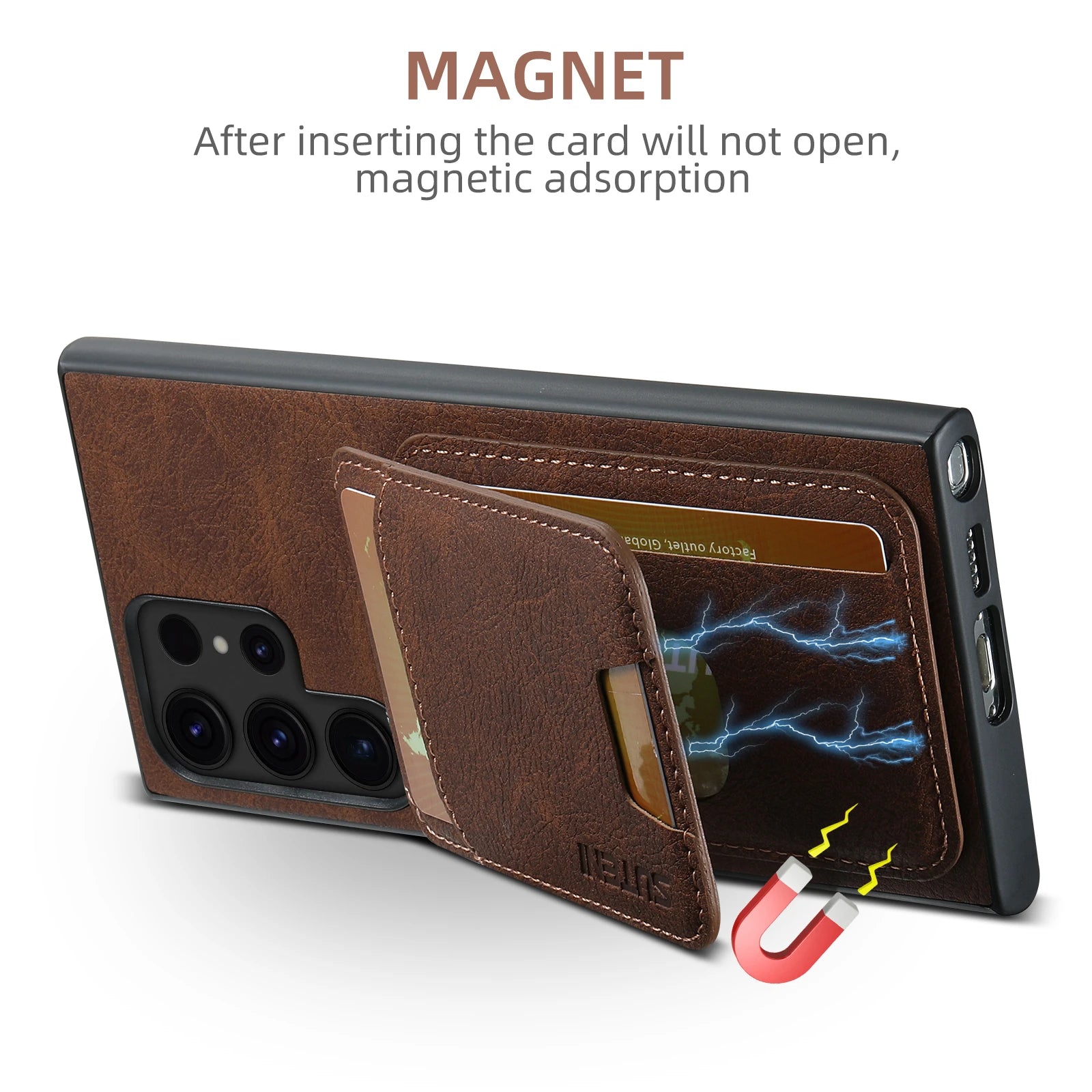 Leather Wallet Card Holder Galaxy Note and S Case - DealJustDeal