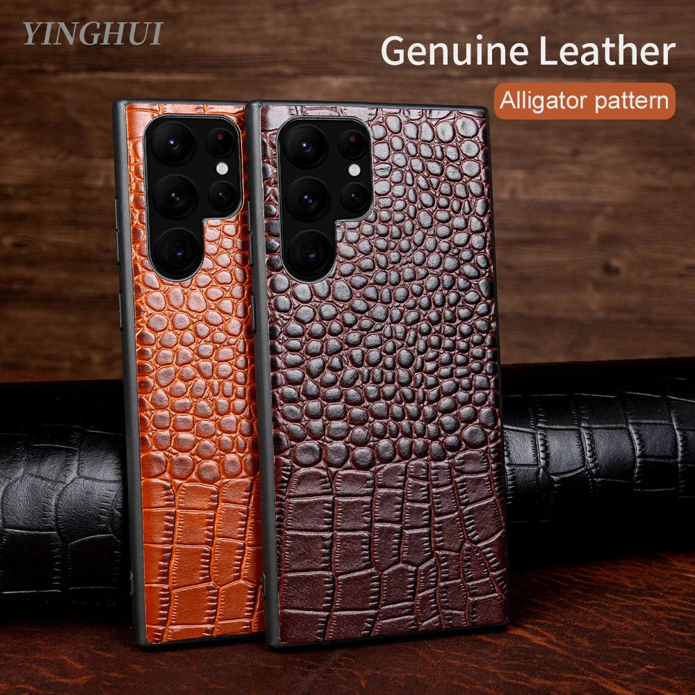 Crocodile Pattern Genuine Leather galaxy Note and S Case - DealJustDeal