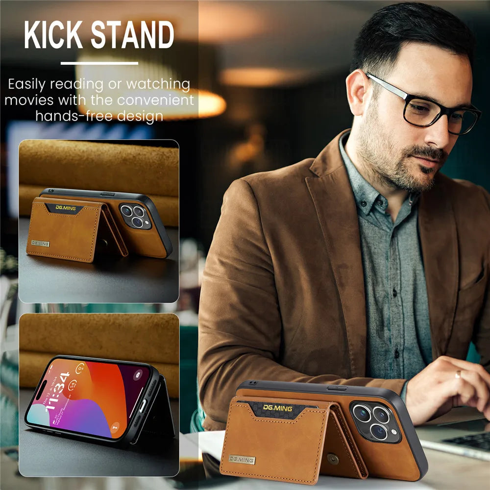 Magnetic Detachable Leather iPhone Case - DealJustDeal