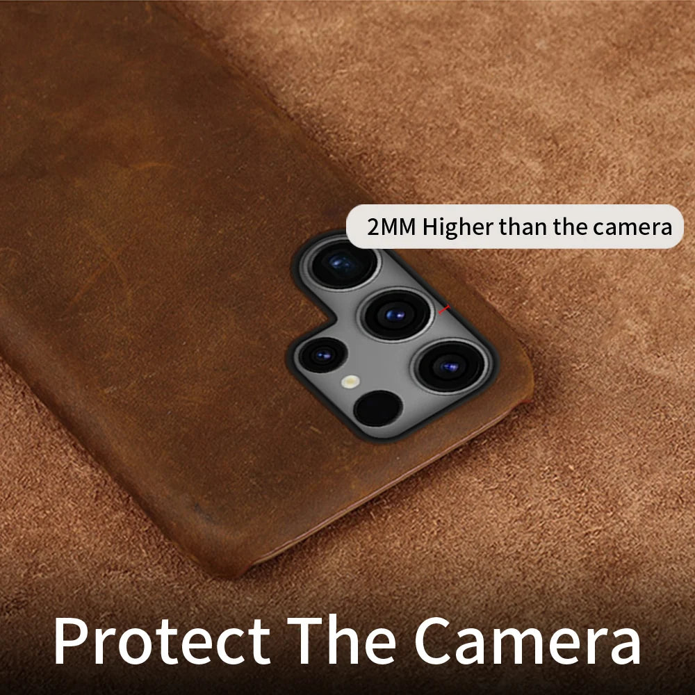 Cowhide Genuine PULL-UP Leather Galaxy S Case - DealJustDeal