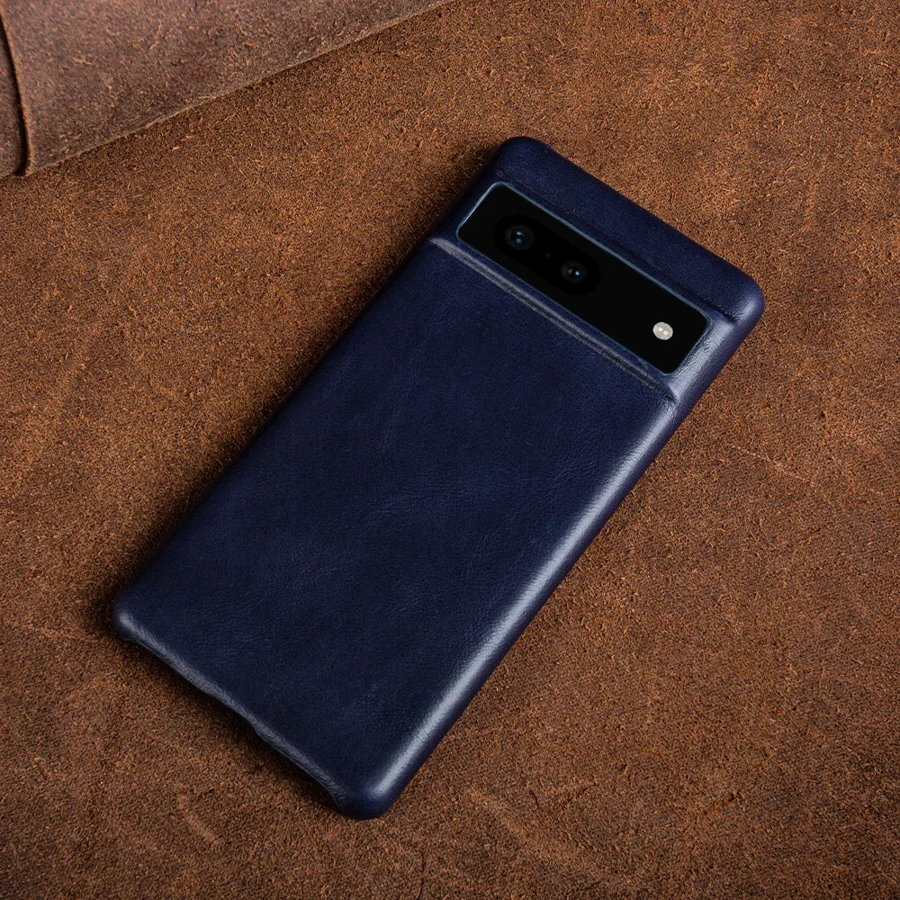 Oil Wax Full Grain Genuine Leather Google Case - DealJustDeal