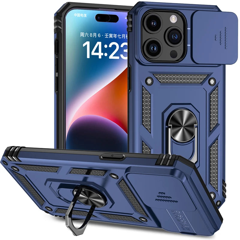 Slide the camera cover Armor Magnetic iPhone Case - DealJustDeal