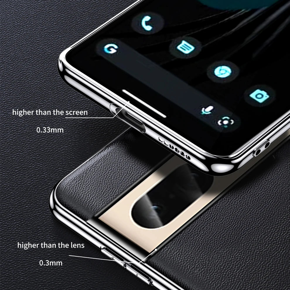 Magnetic cowhide Genuine Plain Leather Google Case - DealJustDeal