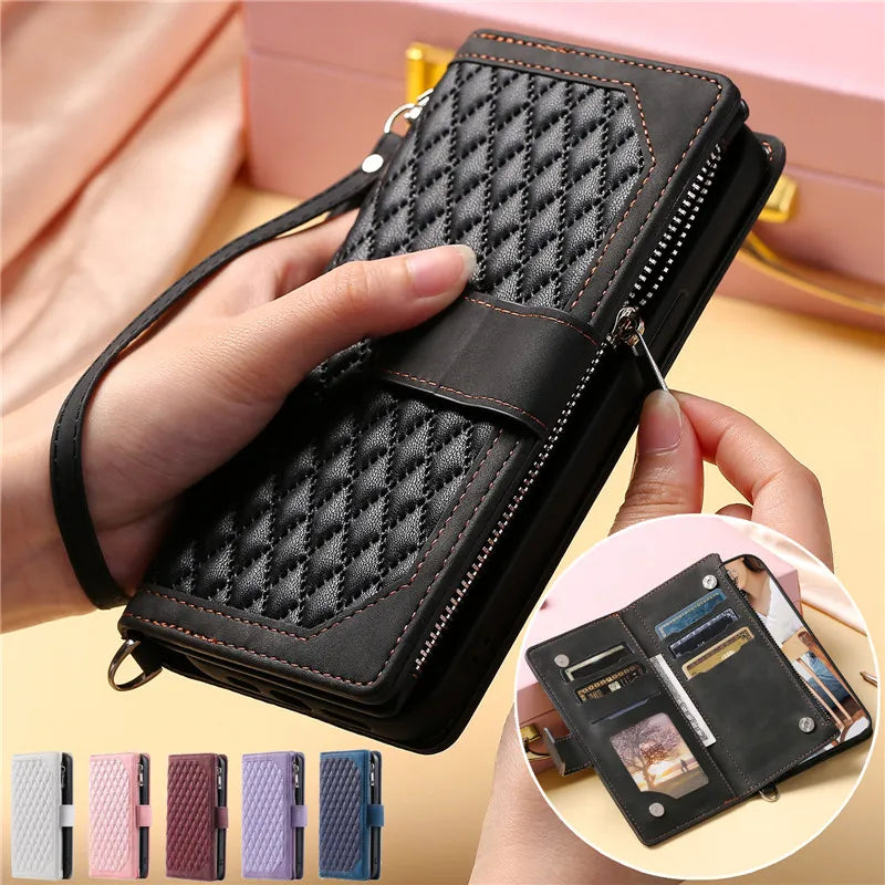 Long Lanyard Magnetic Flip Leather iPhone Case - DealJustDeal
