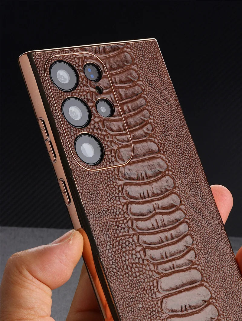 Ostrich Foot Pattern Genuine Leather Galaxy S Case - DealJustDeal