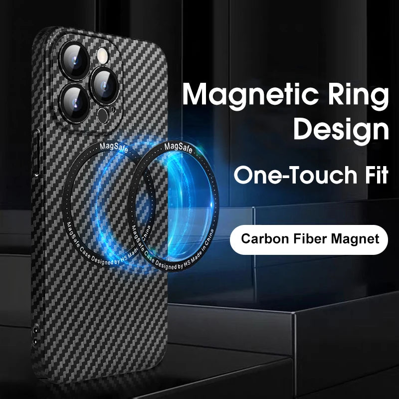 Carbon Fiber Pattern Magsafe Magnetic iPhone Case - DealJustDeal
