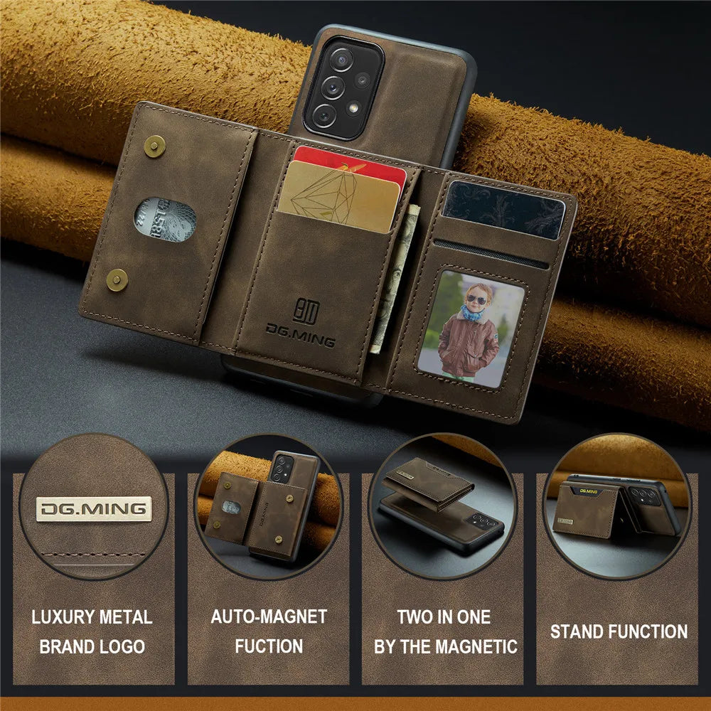 Detachable Magnetic Leather Galaxy A Case - DealJustDeal
