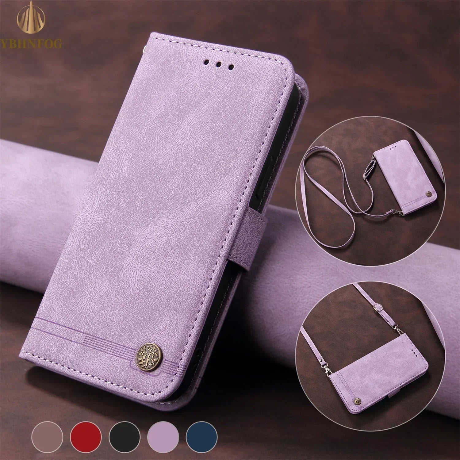 Shoulder strap Magnetic Wallet Leather Flip Galaxy Note and S Case - DealJustDeal