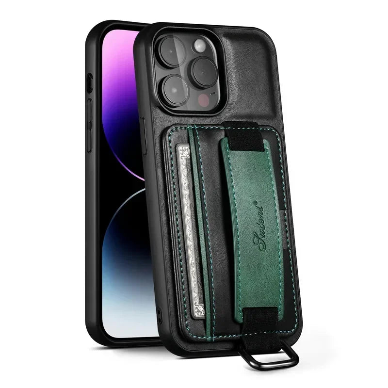 Wallet Card Pocket Leather iPhone Case - DealJustDeal