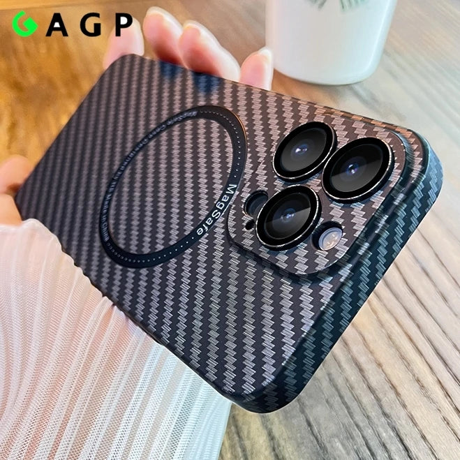 Carbon Fiber Pattern Magsafe Magnetic iPhone Case - DealJustDeal
