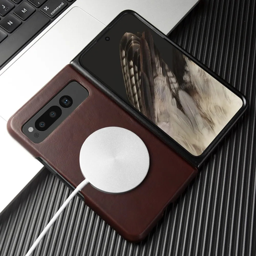 Anti-Scratch Oil Wax Genuine Leather Google Case - DealJustDeal