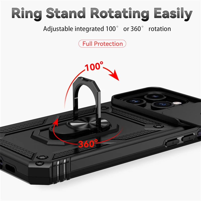 Slide the camera cover Armor Magnetic iPhone Case - DealJustDeal