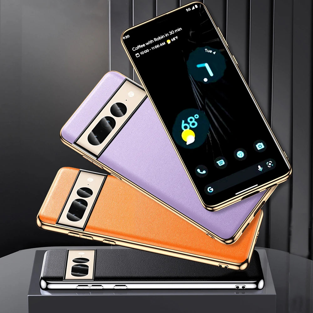 Magnetic cowhide Genuine Plain Leather Google Case - DealJustDeal
