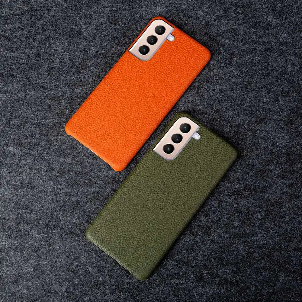 Litchi Texture Half-wrapped Genuine Leather Galaxy S Case - DealJustDeal
