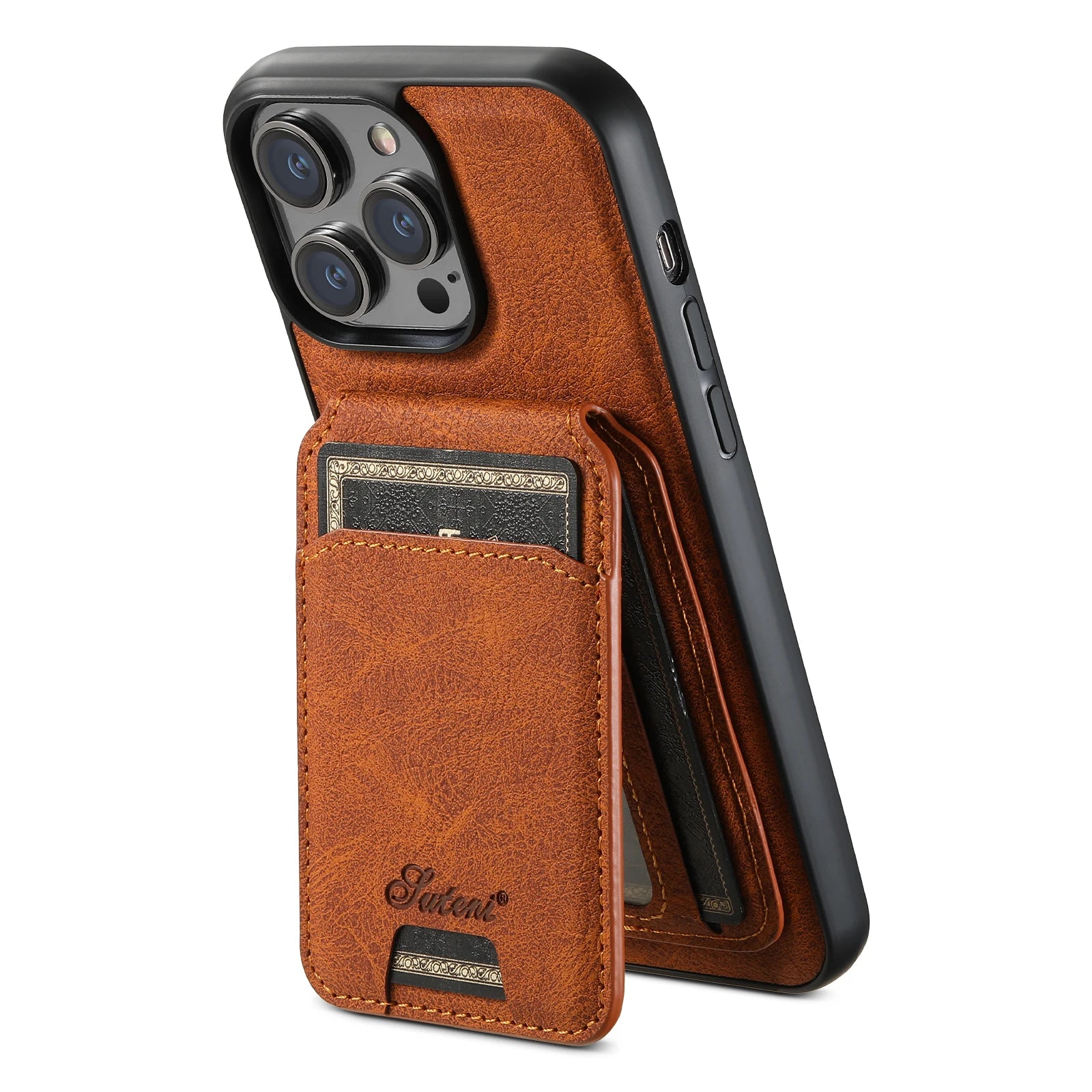 Magnetic MagSafe Card Pocket Leather Galaxy S Case - DealJustDeal