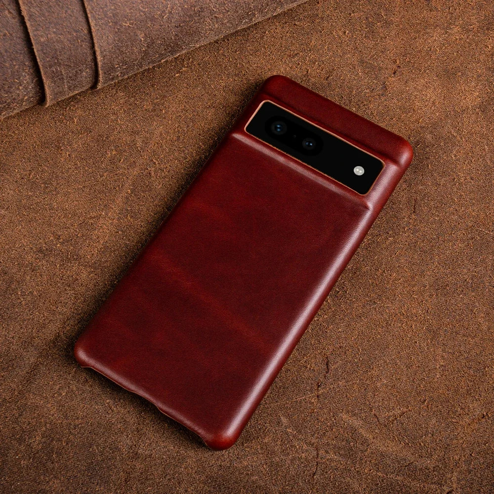 Oil Wax Full Grain Genuine Leather Google Case - DealJustDeal