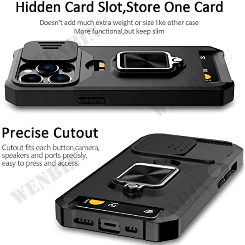Sliding Camera Cover Heavy Duty Protective iPhone Case - DealJustDeal