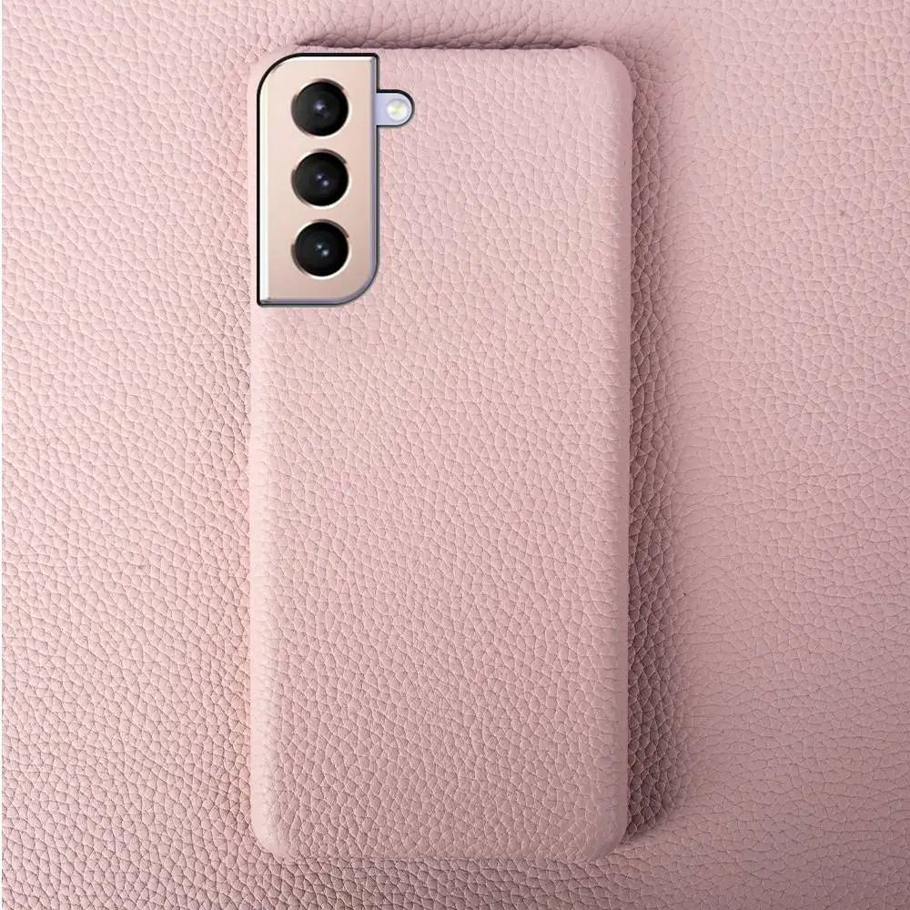Litchi Texture Half-wrapped Genuine Leather Galaxy S Case - DealJustDeal